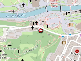 Carte de Basilique Du Rosaire à Lourdes