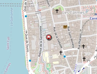 Carte de Coté Garonne à Toulouse