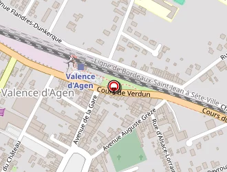 Carte de Valaudio à Valence d'agen