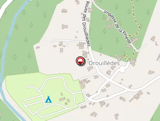 Carte de Camping Les Drouilhèdes à Peyremale