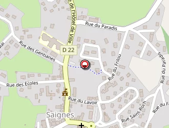 Carte de Ecole Primaire à Saignes