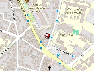 Carte de Restaurant Universitaire à Roanne