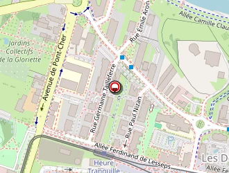 Carte de Pôle Emploi Tours Deux Lions à Chambray-lès-tours