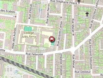 Carte de Gymnase Jules Ferry à Tours