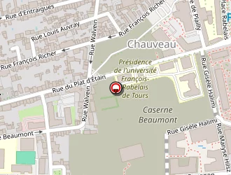 Carte de Gymnase Jean Mermoz à Tours