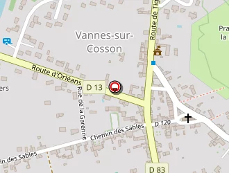 Carte de La Sologne à Vannes-sur-cosson