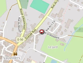 Carte de Café Du Centre à Vauvillers