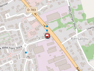 Carte de Ssangyong Bretagne Automobile Concessionnaire à Quimper