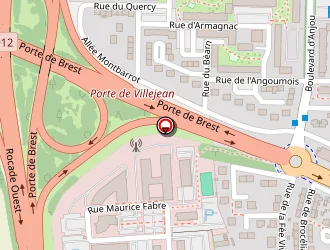 Carte de B&b Hôtel à Rennes