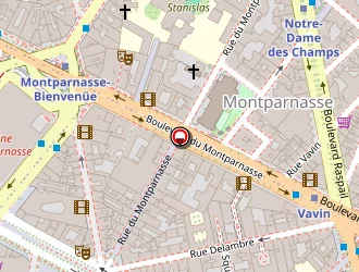 Carte de Hôtel Delambre à Paris