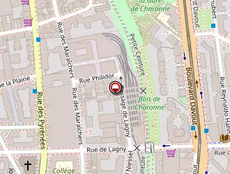 Carte de Hipotel Paris Nation à Paris