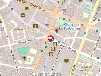 Carte de Hôtel Cujas Panthéon à Paris