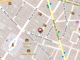 Carte de Aubert Hôtel Prince Albert à Paris